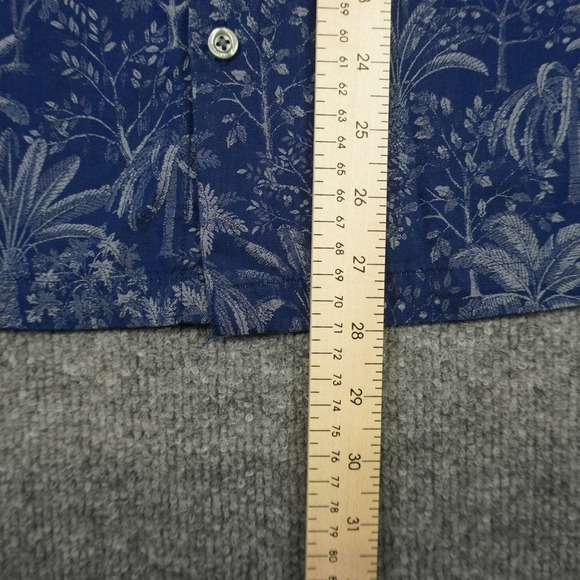 Tori Richard Hawaiian Shirt Mens Medium Blue Tropical Palm Short Sleeve Cotton - Picture 7 of 10